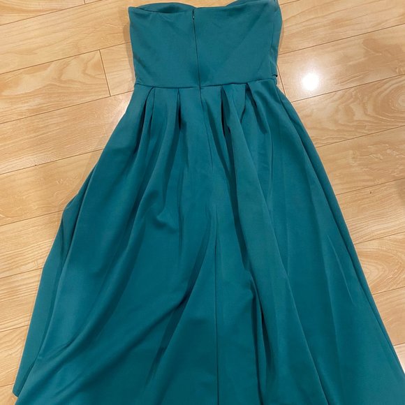 ASOS high low midi dress in emerald green - Picture 5 of 9